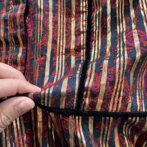 Marc by Marc Jacobs Metallic Striped Dress Gold Thread Size 8 Y2K Holiday - Picture 5 of 6